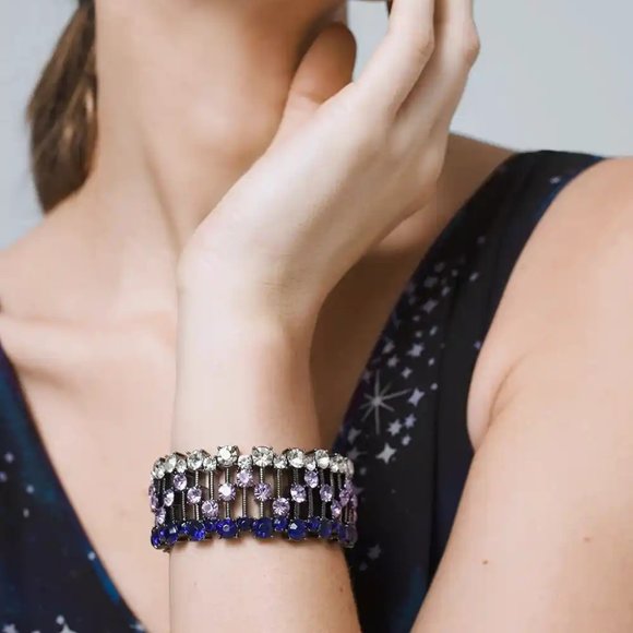 WHBM GORGEOUS! Ultraviolet Stretch Bracelet Purple Blue Violet Ombre - Picture 2 of 4